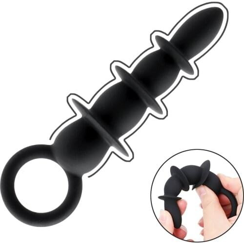 Anal-plug Ring Anal Plug Silicone Backyard Pull Beads Vagina Anal Massager G-spot Stimulate Butt Plug Sex Toys for Men Women