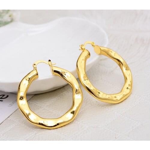 Annayoyo lassic Gold Color Earring Stud for Girls/Woman,Arab Africa Bride Wedding Brincos Jewelry Gift