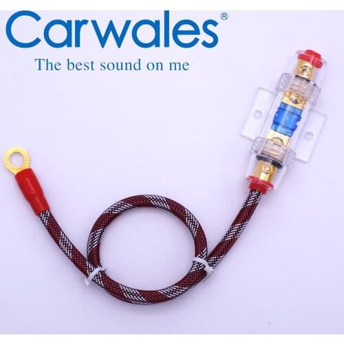 Car Audio Amplifier Circuit Breaker 60A 12V Fuse Holder AFS Style Installation Wires Cable 25CM 8GA 10GA Stereo Amplifier Refit