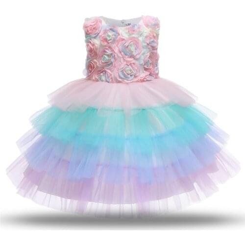 Newborn Birthday Prom Ball Dress Baby Girl Party Tutu Dress Baptism Gown Baby Girl Winter Formal Clothes Infant Girls Clothing