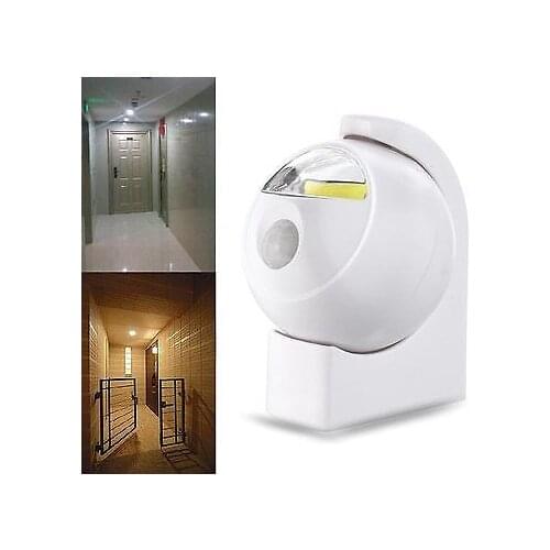 Wireless COB LED Wall Lights Motion Sensor Battery Powered Night Light 120 Degree Rotation PIR IR Infrared Decor Security Lamp