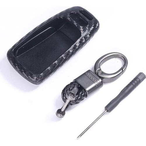 Carbon fiber silicone Car Key Cover Case Shell For Audi A6 A5 Q7 S4 S5 A4 B9 Q7 A4L 4m TT TTS RS 8S 2016 2017 2018 Accessories