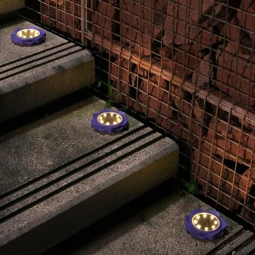 Flower Shape Solar LED Buried Lamps Outdoor Lawn Pathway Garden Underground Lights Decking Light Stairs Ground Plug Light