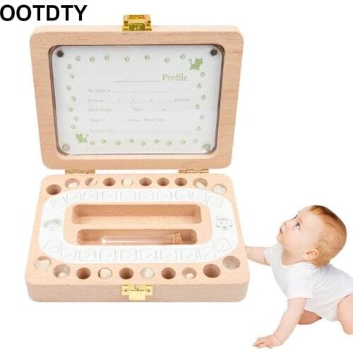 Wooden Photo Frame Fetal Hair Deciduous Tooth Organizer Milk Teeth Storage Box Newborn Baby Souvenirs Gift