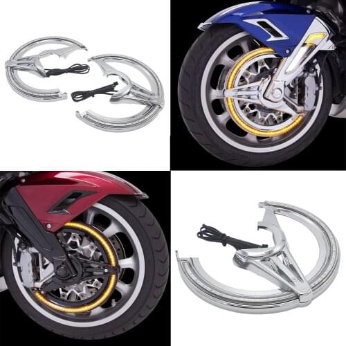 For Honda GL1800 Goldwing New Motorcycle Accessories Brake Disc Rotor Covers With Yellow LED Ring Light 1800 2020 2019 2018
