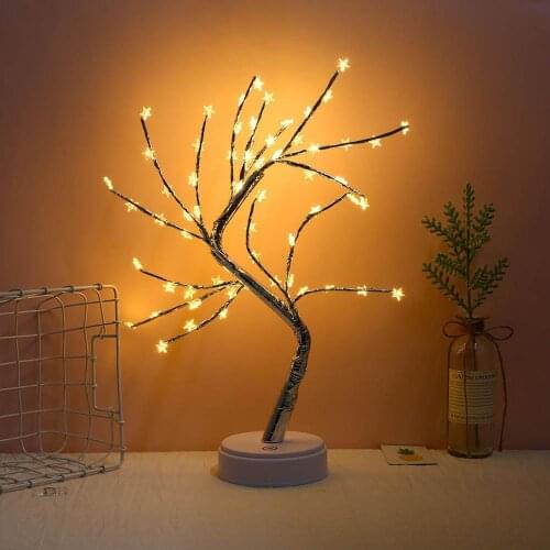 Copper Wire Garland Fairy Lamp Christmas Festival Gifts Home Decoration 108 LED Touch Night Light Mini Christmas Tree