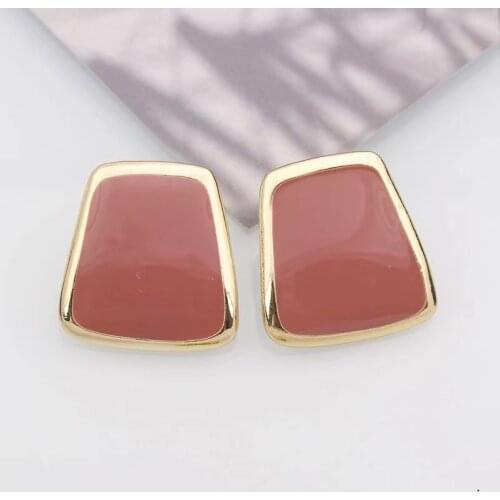 The same drop oil high feeling earrings simple cold wind small casual Mesh red earrings