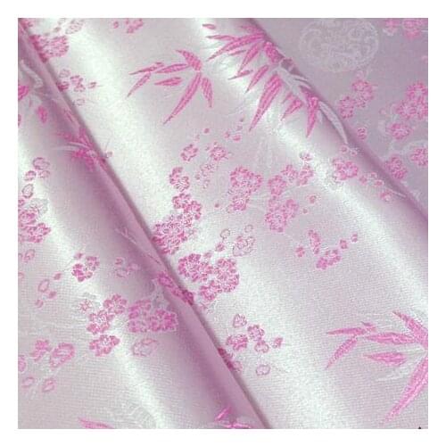 90cm*100cm COS costume brocade cloth clothing fabric cloth sets brocade pink plum blossom bamboo wedding party dress diy fabric