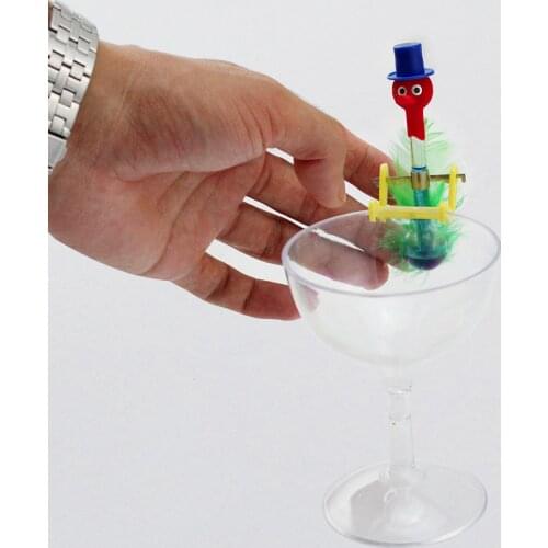 Creative Non-Stop Liquid Drinking Glass Lucky Bird Funny Duck Bobbing Magic Prank Toy Drink Water Desk Toy Perpetual Motion
