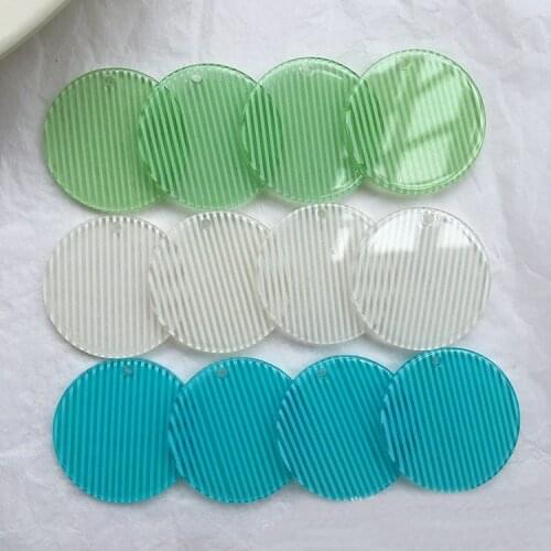 10 PCS 30mm Fashion Style Wave Point Resin Round Earrings Pendant Charm Accessories DIY Jewelry Findings