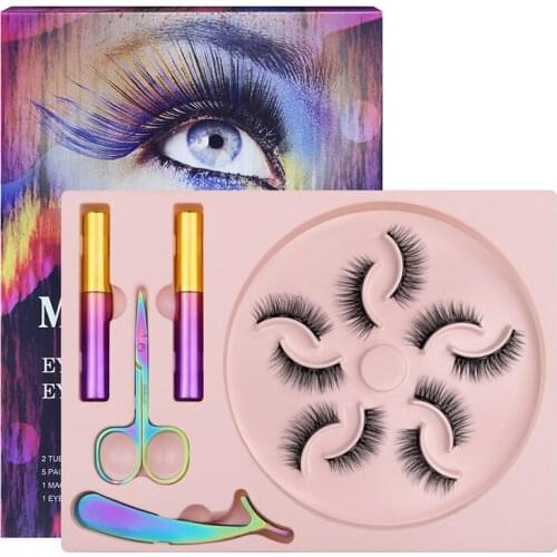 Magnetic Eyelashes 3D Mink False Lashes magnetic eyeliner Waterproof Liquid Tweezers Set Lasting Handmade Eyelash Makeup Tool
