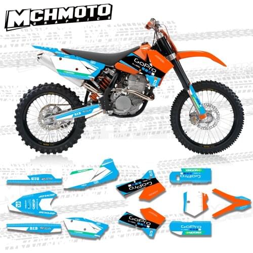 MCHMFG For KTM 125 200 250 300 400 450 525 540 EXC 2005 2006 2007 Full Graphics Decals Stickers Kit Custom Number Name Stickers