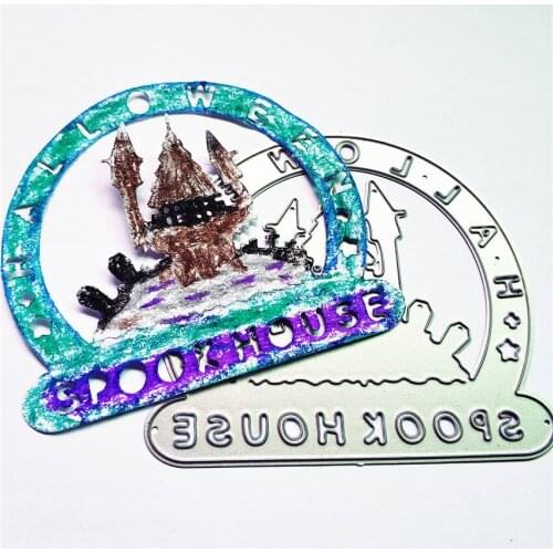 Halloween Haunted House Craft Metal Mold Cutting Dies Decoration Scrapbook Die Cuts Album Paper Card Craft Embossing