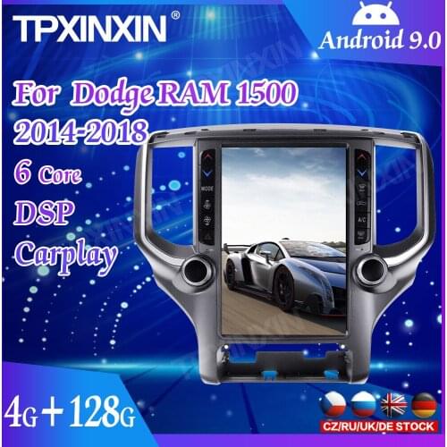 For Dodge RAM 2018 2019 Android 9.0 Multimedia Radio Vertical Screen GPS Navigation Car Radio Tape Recorder Auto Stereo HeadUnit