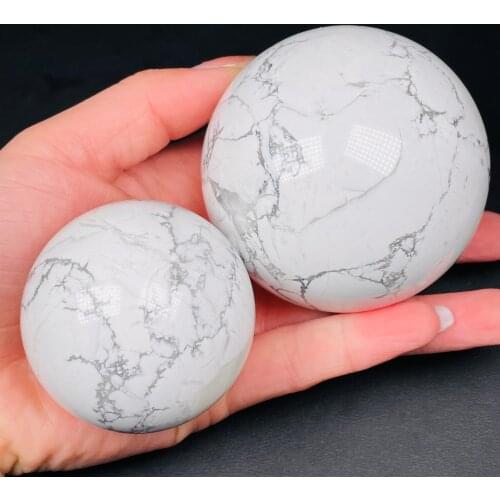 Natural White Turquoise Crystal Ball Polished Crafts Wish Ball Home Decoration Chakra Reiki
