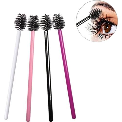 Wholesale Nylon Disposable Color Eyelash Brush Comb Mini Portable Apple Type Eyelash Curler Makeup Tool