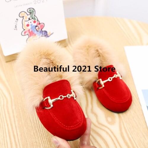 HOT real plush surface comfort Baby Boy Girls Been Shoes 2020 Winter First Fur princess shoes Hairy Girls flat Casual Shoes