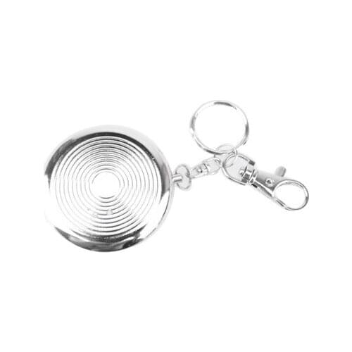 Useful Portable Pocket Stainless Steel Round Cigarette Ashtray With Keychain M56