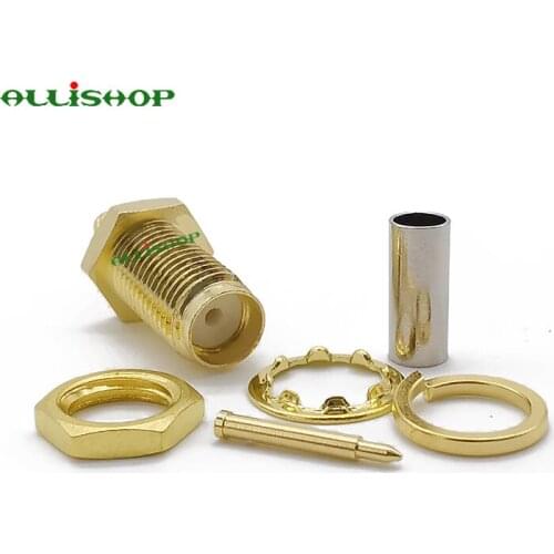 RP SMA Female Adapter RF Connector RP SMA Female Crimping for RG316 RG174 Cable Wire RP SMA Female Plug Connector