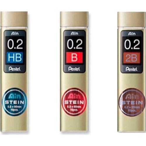 LifeMaster Pentel Stein Enhanced Silica Pencil Lead Refills 20 Refills - 0.2mm *60 mm - HB, B, 2B For Mechanical Pencils C272