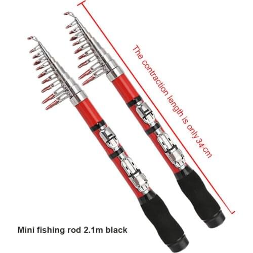 1m-2.1m FRP Fishing Rod Ice Fishing Rod Rivers And Lakes Fishing Super Hard Mini Fishing Rod Ultralight Practical Fishing Rod