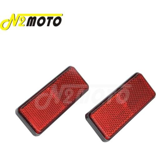 9cm * 3.5cm Red ATV Scooter Reflector Warning Safety Rectangle Plastic Rear Reflectors For Harley Chopper Cafe Racer Dirt Bikes