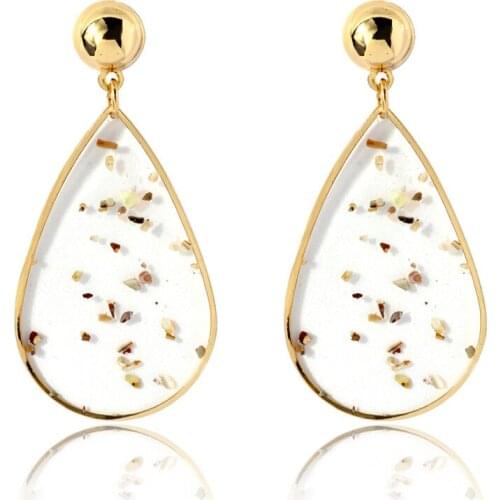2020 New Fashion Scallop With Oil water Drop Earrings For Women