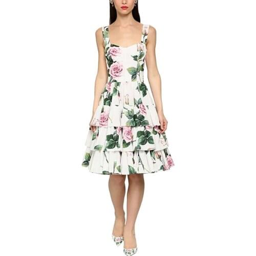 Women Party One piece ladies Dress sexy elegant flower Sexy Midi ruffle Dresses