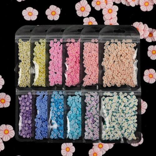 10g Bag Nail Art Decoration Soft Ceramic Patch for Spring and Summer Flower Nail Design Charm Phototherapy Manicure Accessories