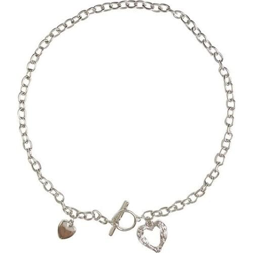 10 pcs / lot fashion jewelry metal thick chain heart necklace