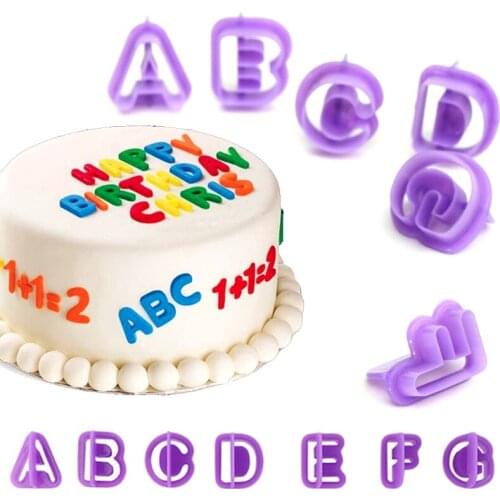 40Pcs/Set Fondant Cake Cookie Mould ABS 3D English Letters Number DIY Biscuit Baking Embossing Modelling Decoration Tool Hogard