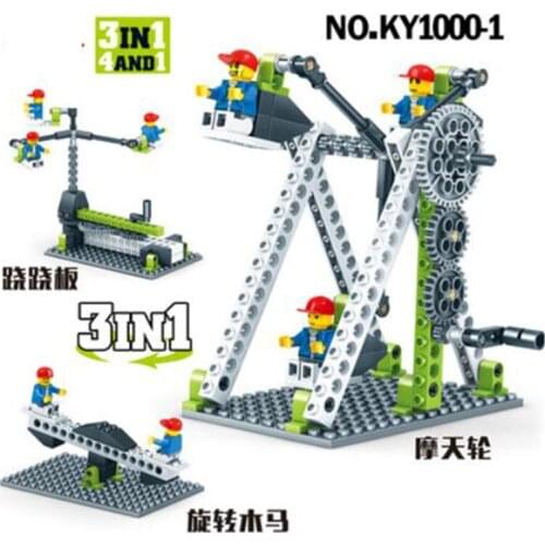 97pcs Kaizhi KY1000-01 Multi-in-one Ferris Wheel Carousel Technology Puzzle Assembled Building Block Toy Gifts