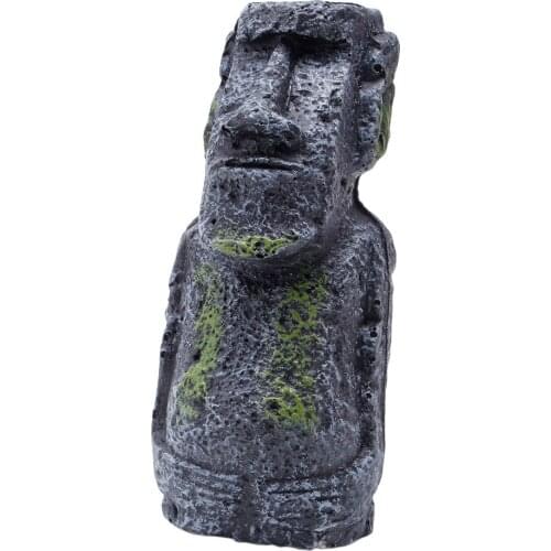 High quality Easter Island Mini Statue Accessory Pipe Fish Tank Aquarium Decoration Ornament