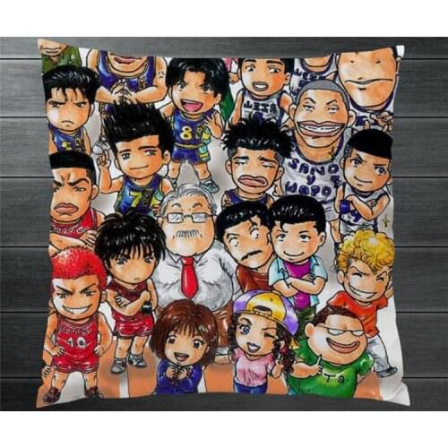 Anime SLAM DUNK Cute Fanart All Characters Two Side 40x40cm Pillowcase Pillow Case Cover Cosplay Manga Gift BED/SOFA/CAR Decor 1