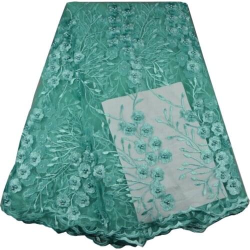 Free Shipping African Lace Fabric High Quality French Guipure Lace Fabric New Arrival Pearls Lace Fabric For Party Dress 677