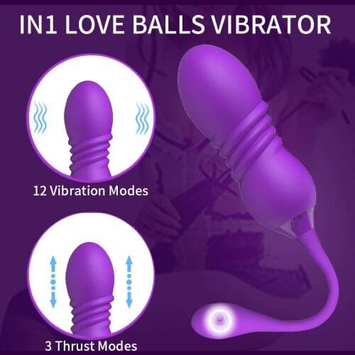 Wireless Jump Egg Telescopic Vibration Built-in Ball Rotate Vibrator Heating G Spot Dildo Female Masturbator Sex Toys for Woman