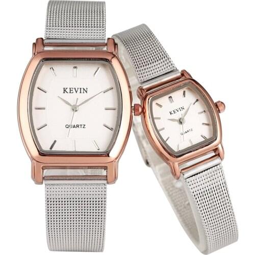 KEVIN Watch Couple Stainless Steel Wristwatch Quartz Movement Casual Fashion Men/Women Pin Buckle Watches Lovers Watch Gifts