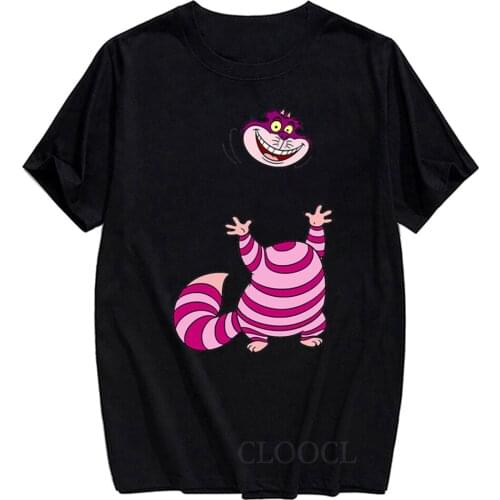 CLOOCL Black Cotton T-Shirts Fashion Brand Summer Cheshire Cat 3D Printed Tshirt Men Cool Tshirts Hip Hop Funny Cotton Tees Tops
