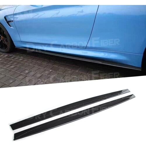 For BMW 3 Series F80 M3 4 Series F82 F83 M4 2012-2018 Carbon Fiber Side Skirts Bumper Lip Trim Cover