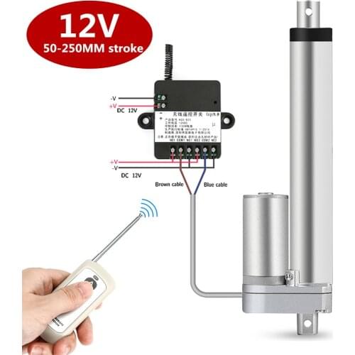 RF Remote Control Electric Linear Actuator 12V 24V Metal Gear Linear Motor for Boat Car Electric Bicycle Fan Home Appliance