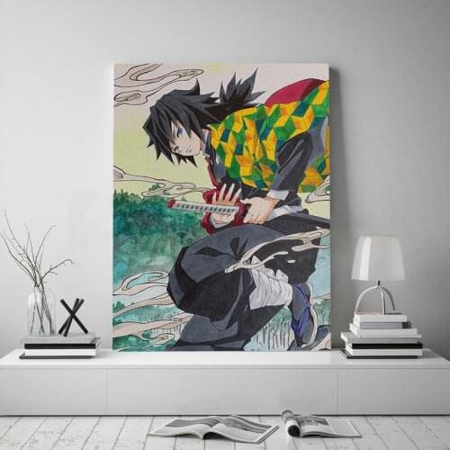 Giyu Tomioka Kimetsu no Yaiba anime Canvas poster Painting wall Art decor Living room Bedroom Study Home Decoration Prints