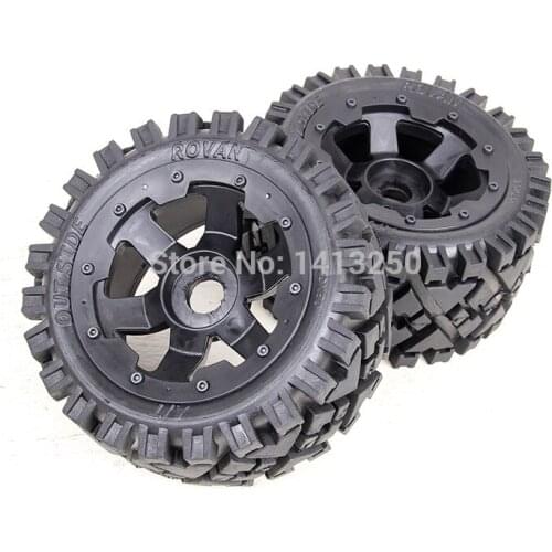 Rear All Terrain Wheels Set for 1/5 HPI ROVAN KINGMOTOR MCD GTB RACING Baja 5B SS RC CAR Parts