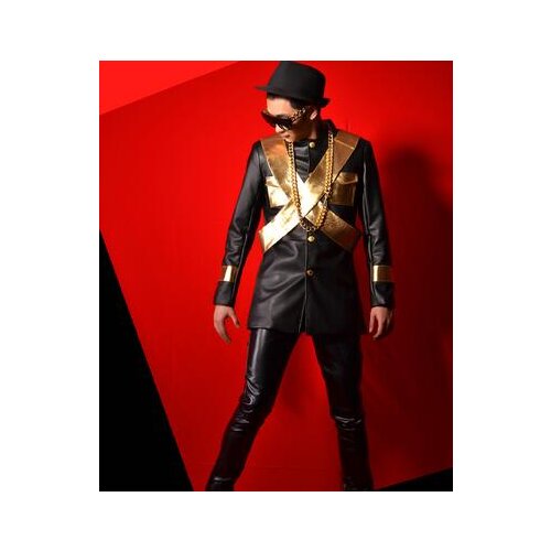 Black PU stitching jacket men clothes mens jackets and coats jaqueta masculina chaqueta hombre casaco masculino