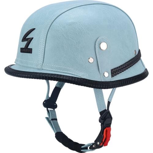 Unisex Retro half Motorcycle Helmets Matte Black German Half Face Helmet Chopper Cruiser Biker M/L/XL casque moto