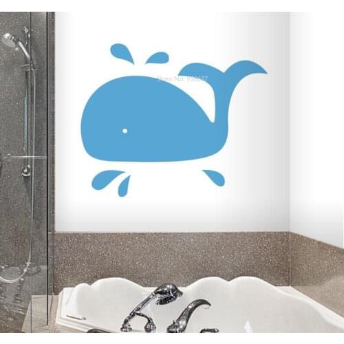 Whale Wall Art Decals Removable Home Decoration Bathroom Vinyl Wall Stickers For Ocean theme Room Waterproof Animal Decal ZA646