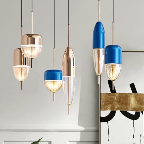 Nordic led glass ball luminaire deco chambre luminaria pendente pendant lights commercial lighting living room bedroom