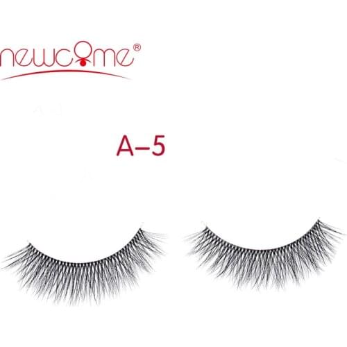 NEWCOME 3D Thick Natural Handmade Full Strip Lashes Korean Mink False Eyelashes Fake Long Makeup Lashes Eye Lash 3 pairs