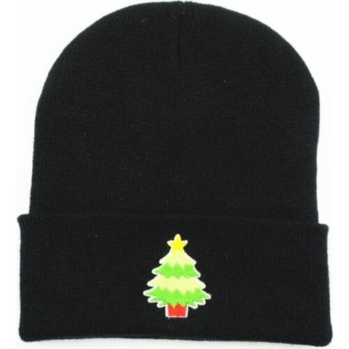 Christmas tree embroidery Thicken knitted hat winter warm hat Skullies cap beanie hat for kid men women 195