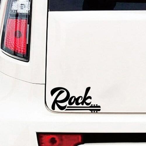 RuleMylife Rock And Guitar Creativity Word Vinyl Motorcycle Car Stickers Decal Anime Cute Car Accessories Decoration