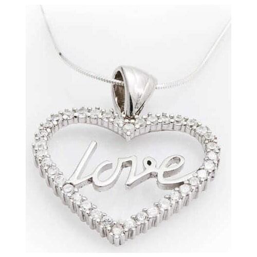 Tevuli 925 Sterling Silver Cubic Zirconia Love Lady Necklace